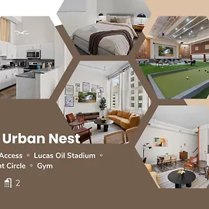 Apartment Indy Urban Nest - Sleeps 8 - Skywalk Access - Convention Center *